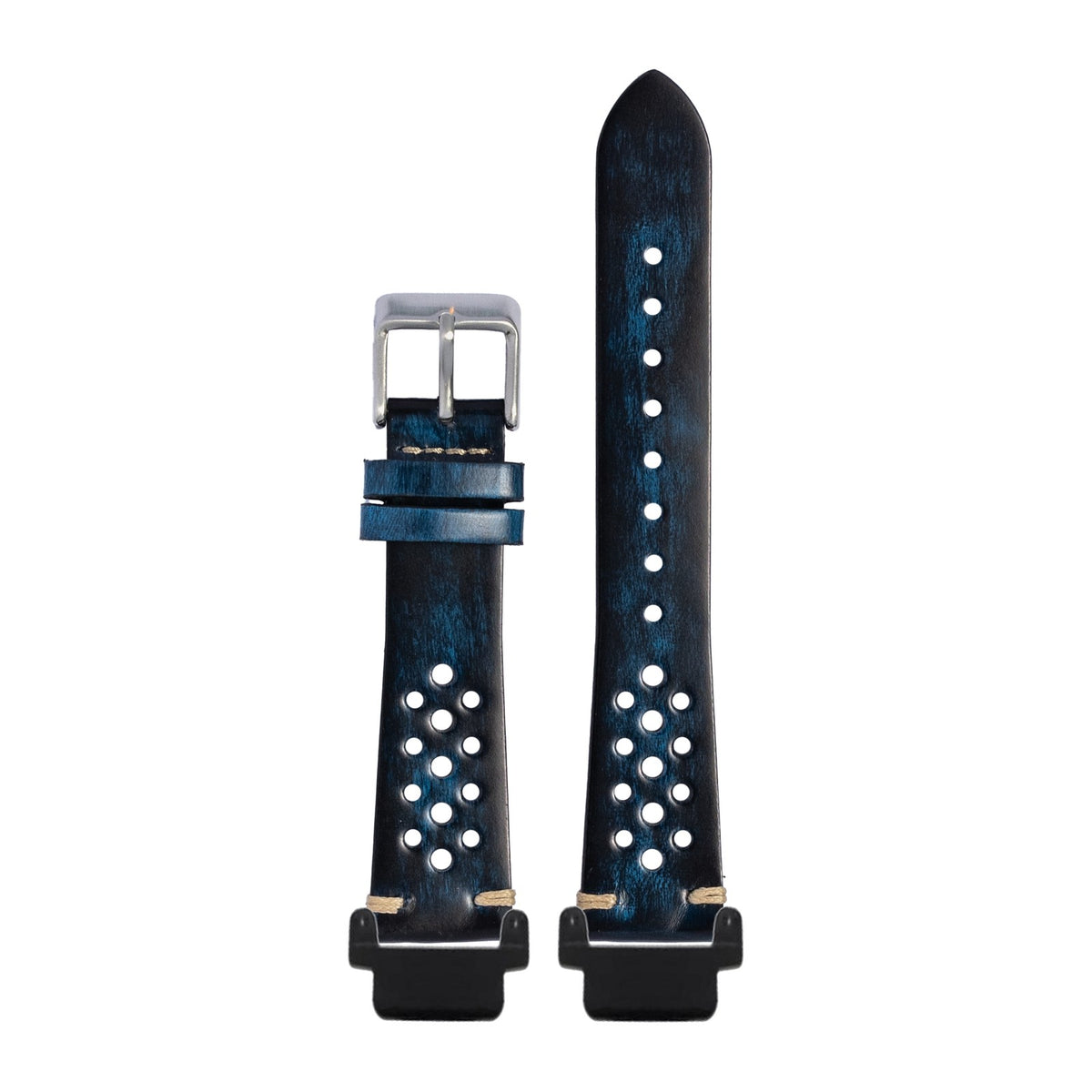 Vintage Rally Leather - Smoked Blue Black with Garmin Forerunner 220/ 230/ 235/ 620/ 630/ 735XT Strap Adapters for Garmin Forerunner 220/ 230/ 235/ 620/ 630/ 735XT