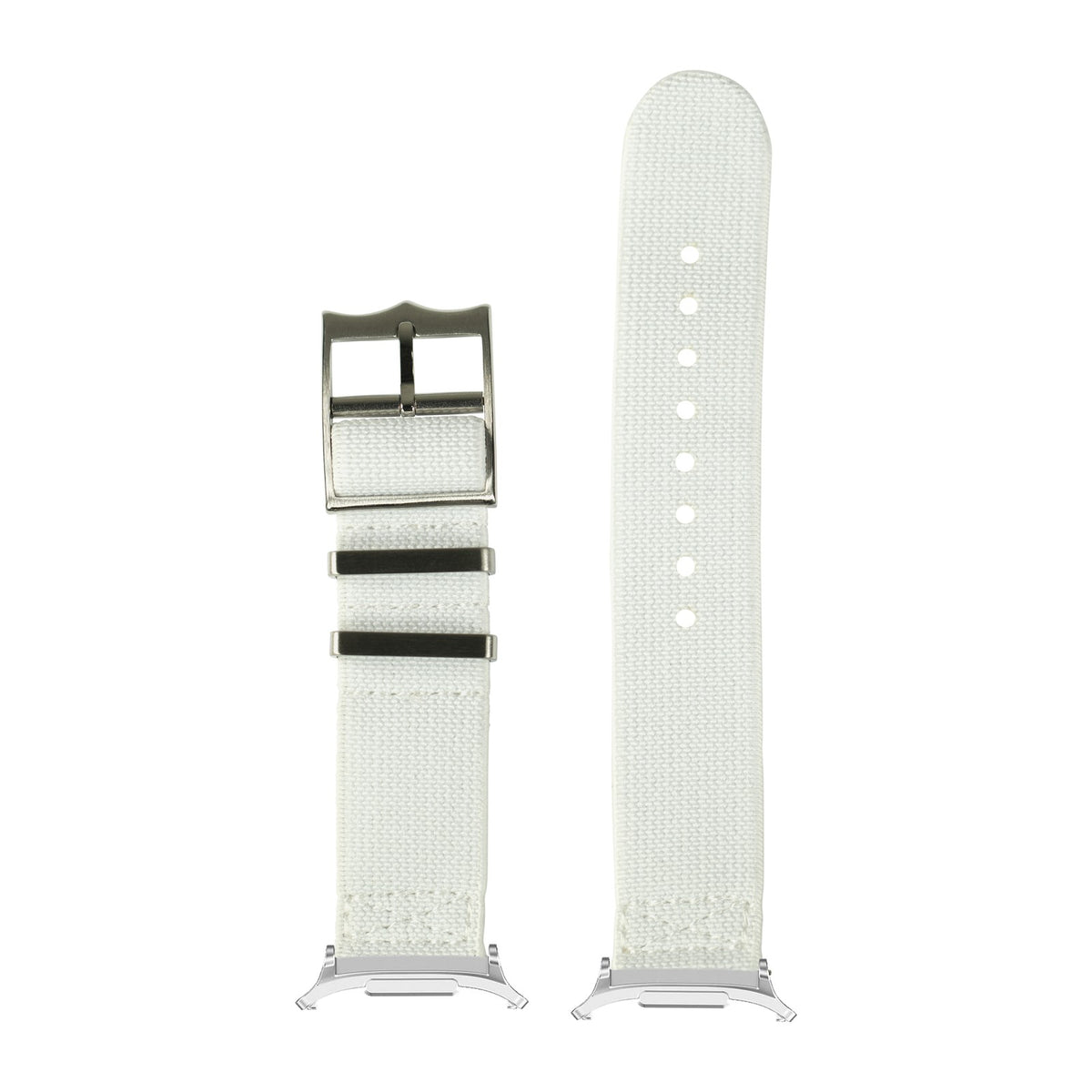 ElastoFlex - White Silver with Strap Adapter for Galaxy Watch 8-9/Ultra