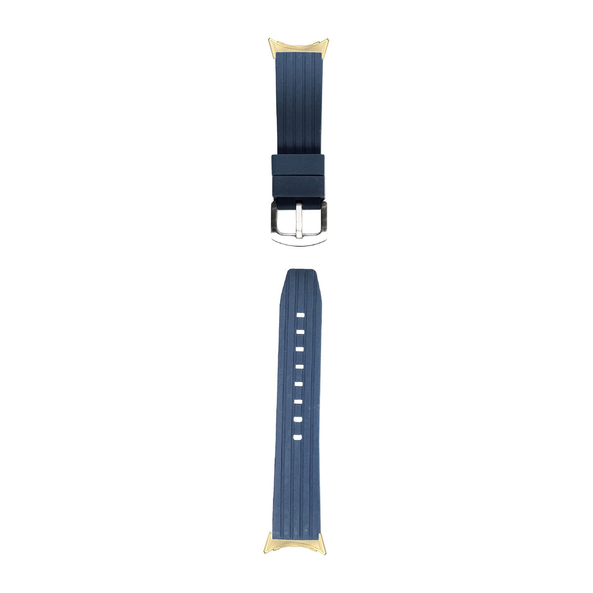 Flexi Silicone 4 Blue Gold with Google Pixel Spring Bar Adapters - Wear Any 20mm Strap! for Pixel Watch 1-5 41mm