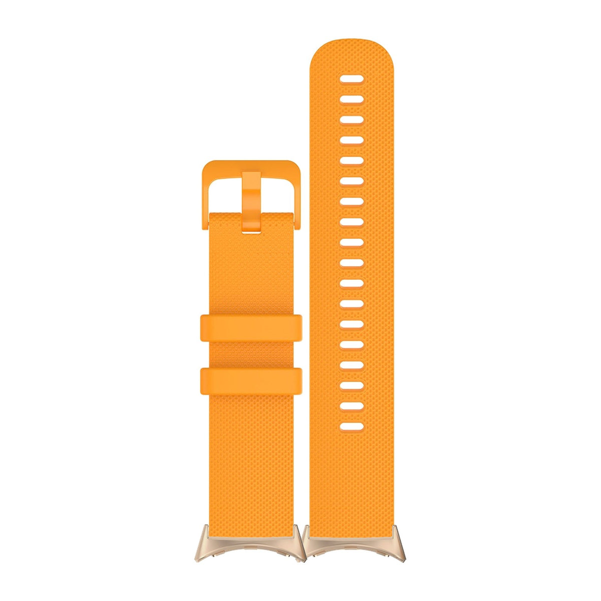 Classic Silicone Orange Matching Rose Gold with Google Pixel Spring Bar Adapters - Wear Any 20mm Strap! for Pixel Watch 1-5 41mm