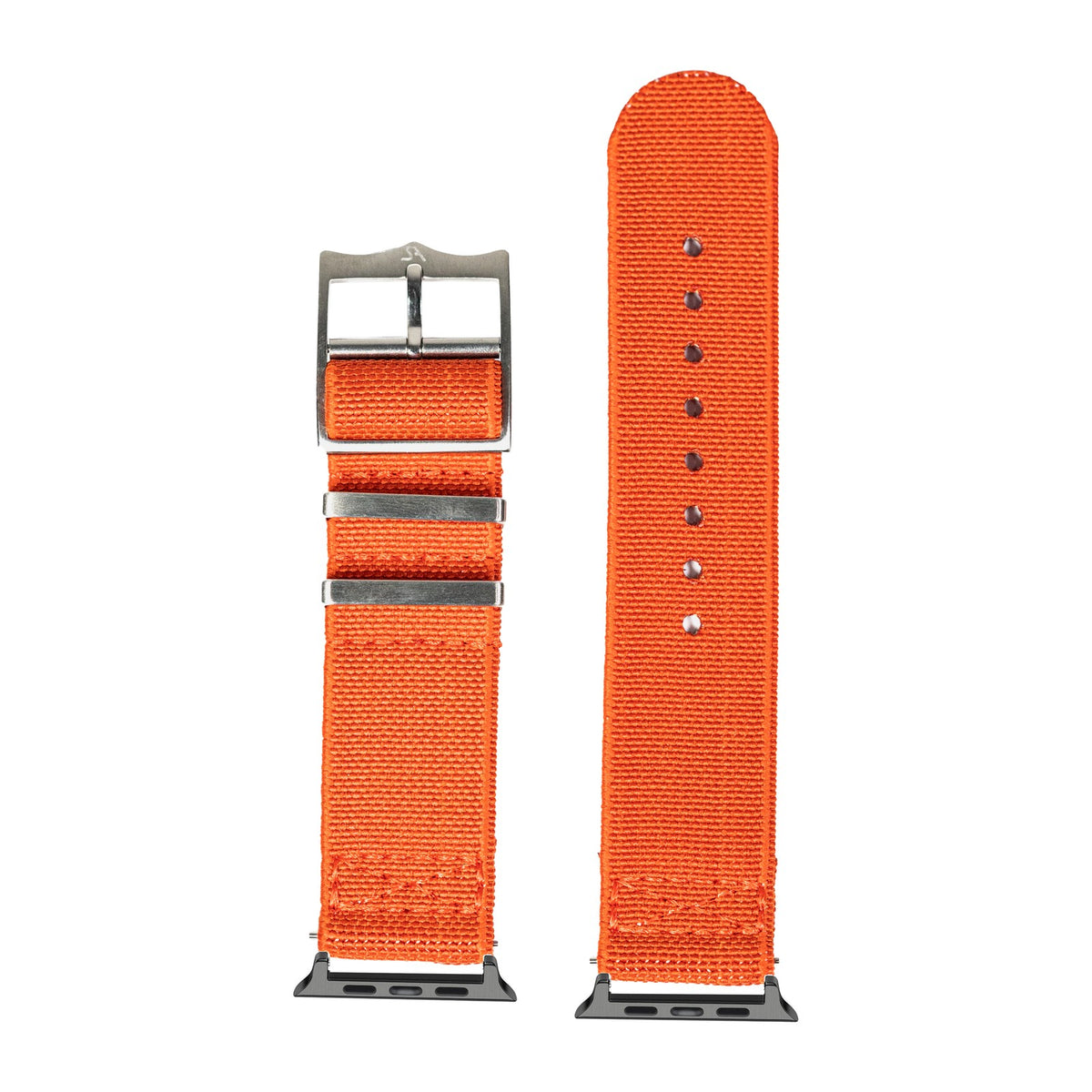 ElastoFlex - Orange Black with Connecters - Spring Bar Type for Apple Watch