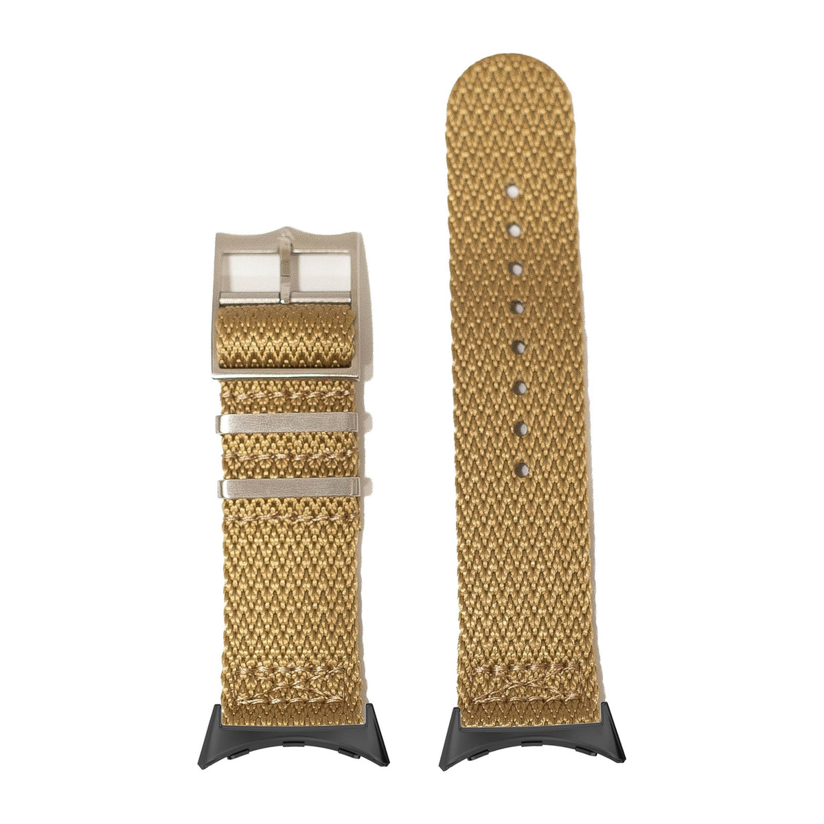 Sharktooth Militex - Wheat with Google Pixel Spring Bar Adapters - Wear Any 20mm Strap! for Pixel Watch 1-5 41mm