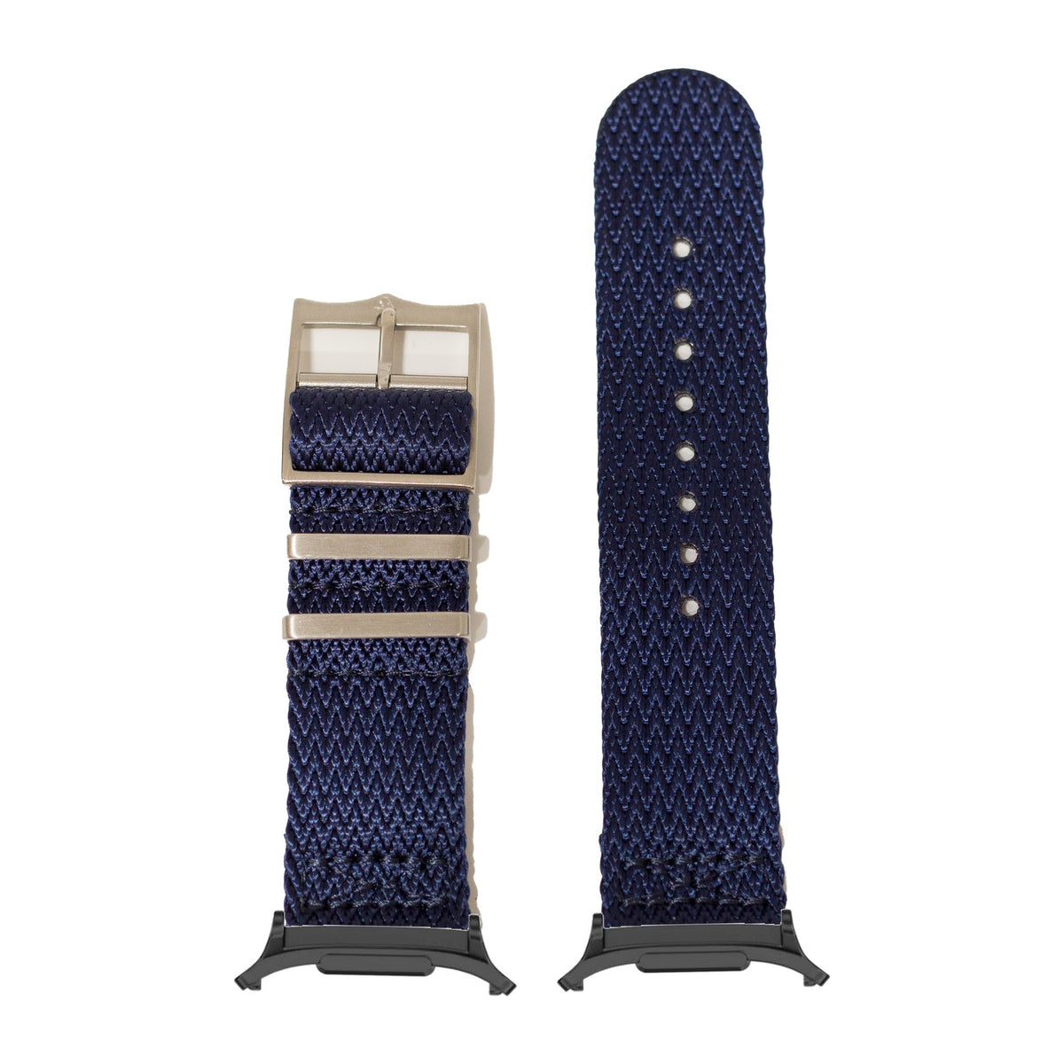 Sharktooth Militex - Navy Blue for the Galaxy Watch 8, 9 and Ultra with adapter fitted
