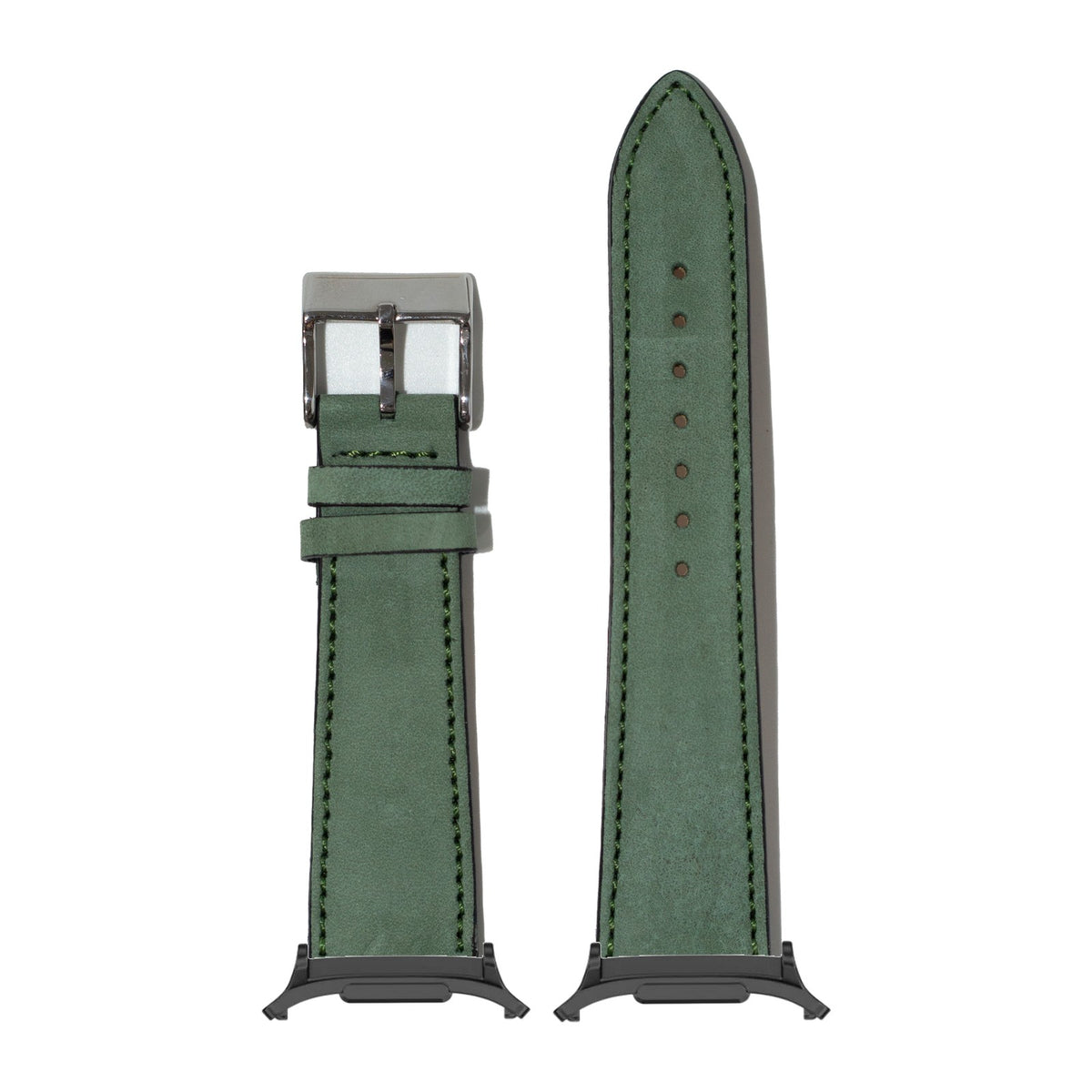 Nubuck Leather - Mint Green for the Galaxy Watch 8, 9 and Ultra with adapter fitted