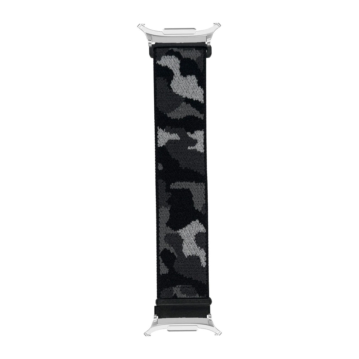 Sports Loop (Velcro) - Army Camo Black Silver with Strap Adapter for Galaxy Watch 8-9/Ultra