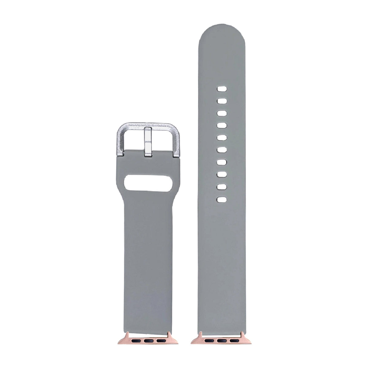 Flexi Silicone 6 Grey Rose Gold with Connecters - Spring Bar Type for Apple Watch