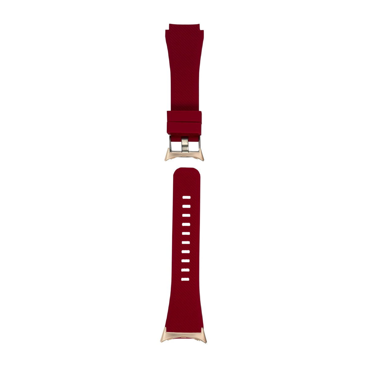 Flexi Silicone Rose Red Rose Gold with Google Pixel Spring Bar Adapters - Wear Any 20mm Strap! for Pixel Watch 1-5 41mm