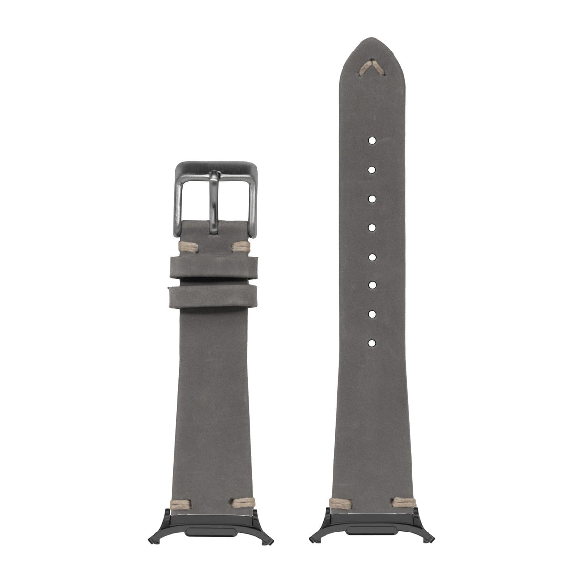 Vintage Knotted Leather - Grey for the Galaxy Watch 8, 9 and Ultra with adapter fitted