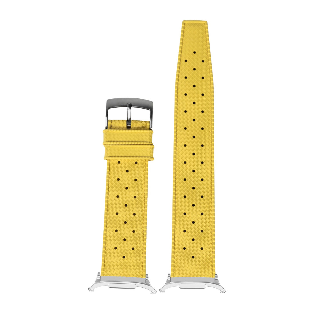 King Tropic FKM Rubber - Yellow Silver with Strap Adapter for Galaxy Watch 8-9/Ultra