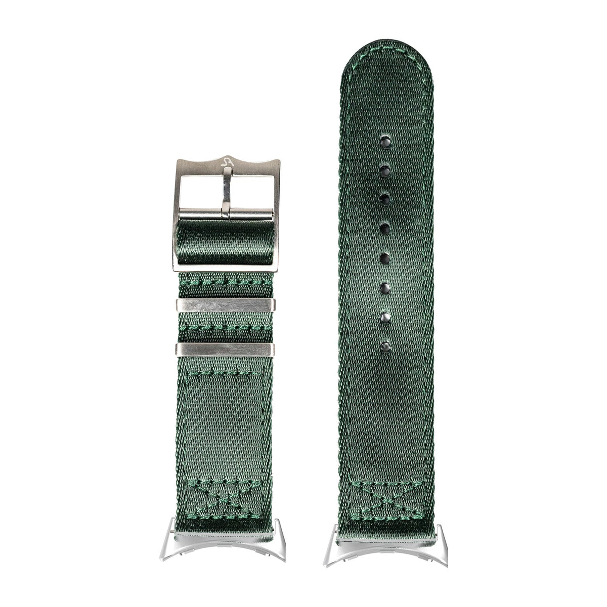 Ultra Militex - Forest Green S-M Silver with Google Pixel Spring Bar Adapters - Wear Any 20mm Strap! for Pixel Watch 1-5 41mm