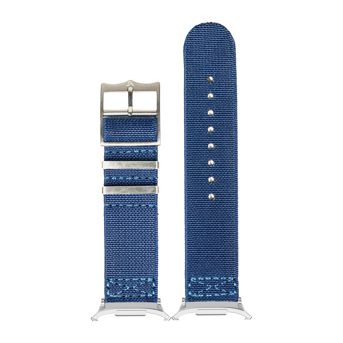 ElastoFlex - Navy Blue Silver with Strap Adapter for Galaxy Watch 8-9/Ultra
