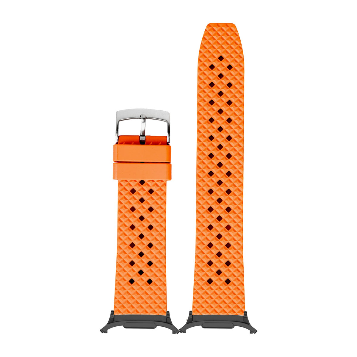 King Honeycomb FKM Rubber - Orange for the Galaxy Watch 8, 9 and Ultra with adapter fitted