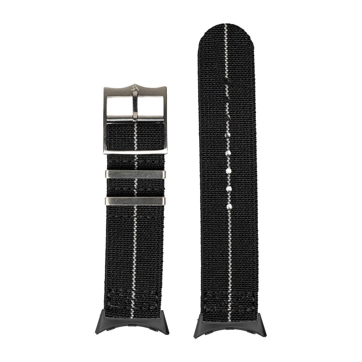 ElastoFlex - Black/Grey with Google Pixel Spring Bar Adapters - Wear Any 20mm Strap! for Pixel Watch 3-5 45mm