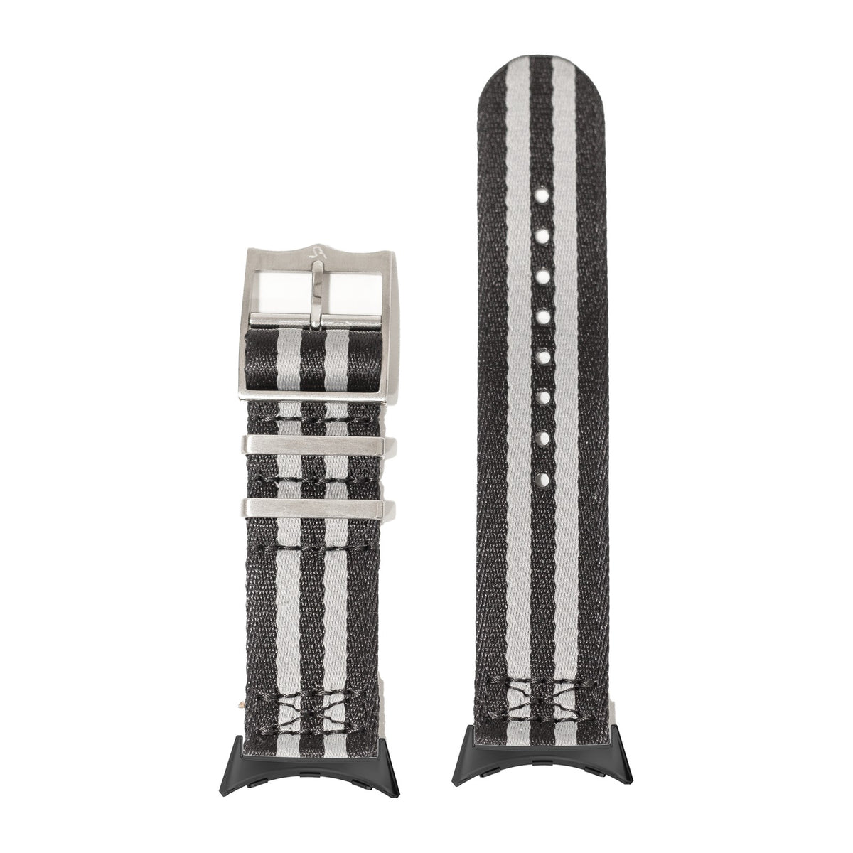 Ultra Militex - Bond (Black/Grey) Black with Google Pixel Spring Bar Adapters - Wear Any 20mm Strap! for Pixel Watch 1-5 41mm