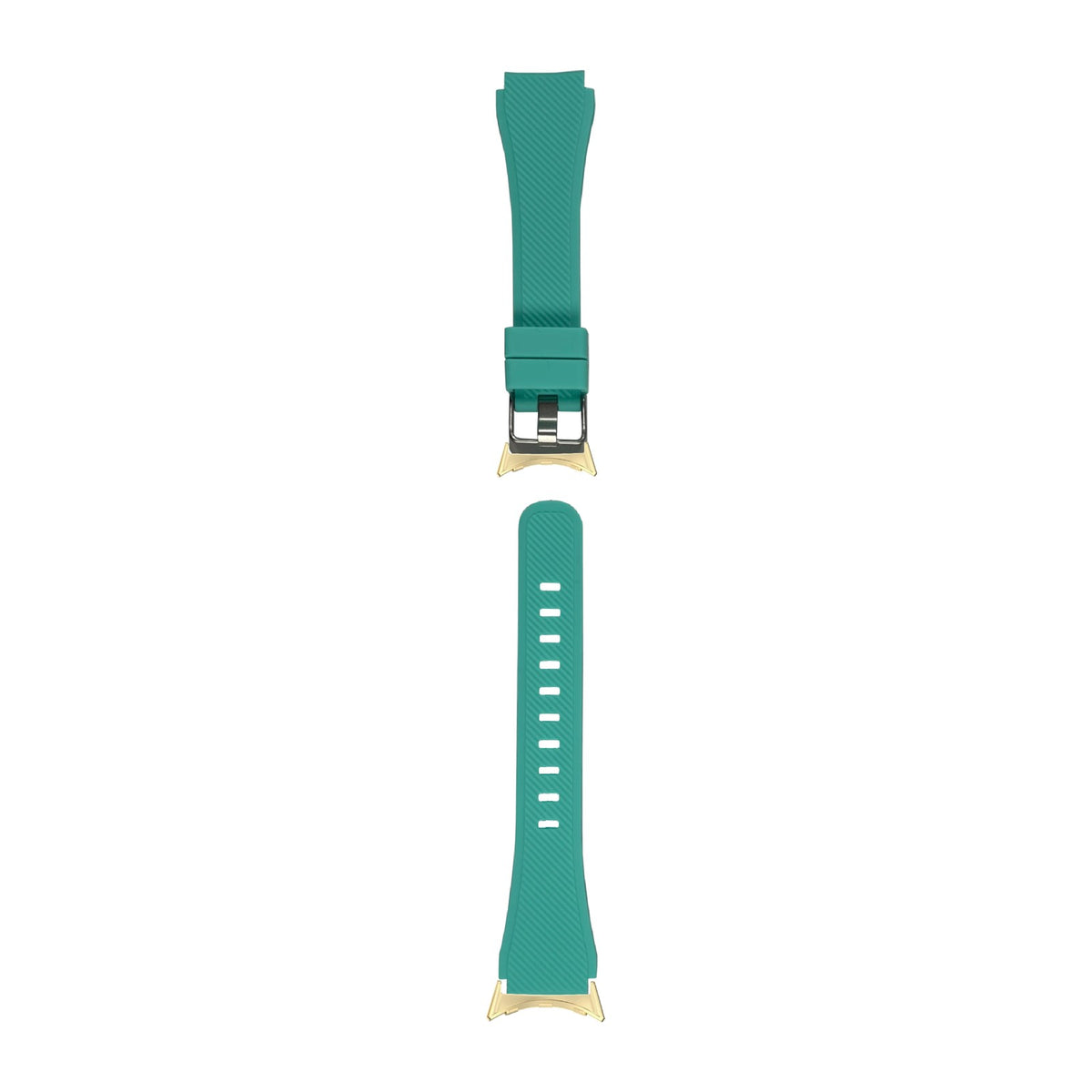 Flexi Silicone Teal Gold with Google Pixel Spring Bar Adapters - Wear Any 20mm Strap! for Pixel Watch 1-5 41mm