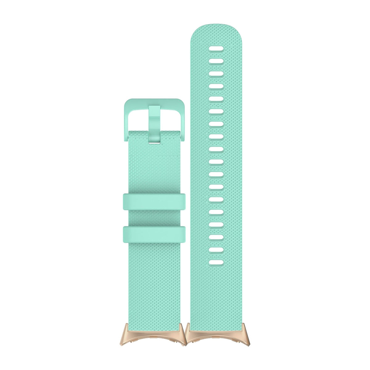 Classic Silicone Teal Matching Rose Gold with Google Pixel Spring Bar Adapters - Wear Any 20mm Strap! for Pixel Watch 1-5 41mm