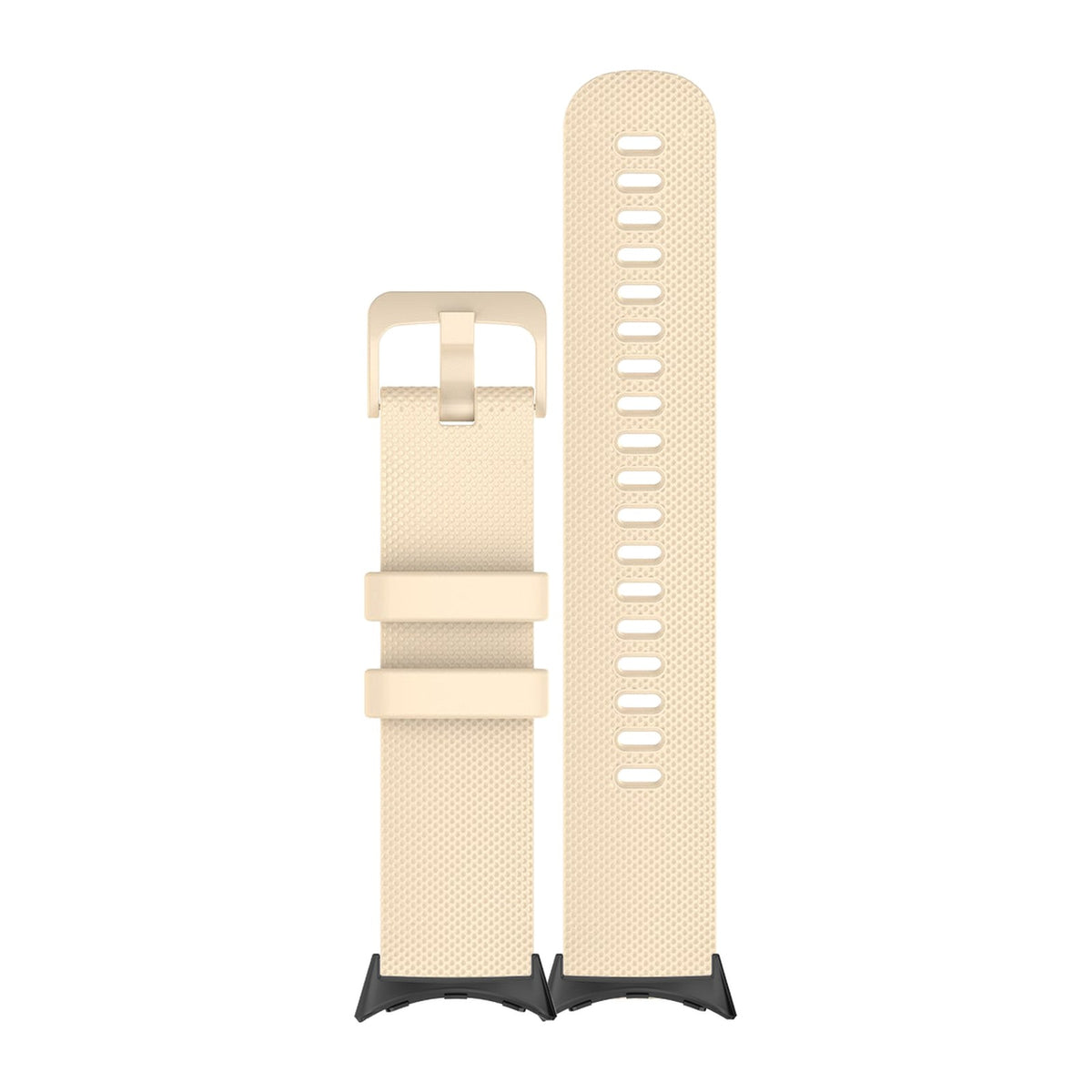 Classic Silicone Tan Matching Black with Google Pixel Spring Bar Adapters - Wear Any 20mm Strap! for Pixel Watch 1-5 41mm