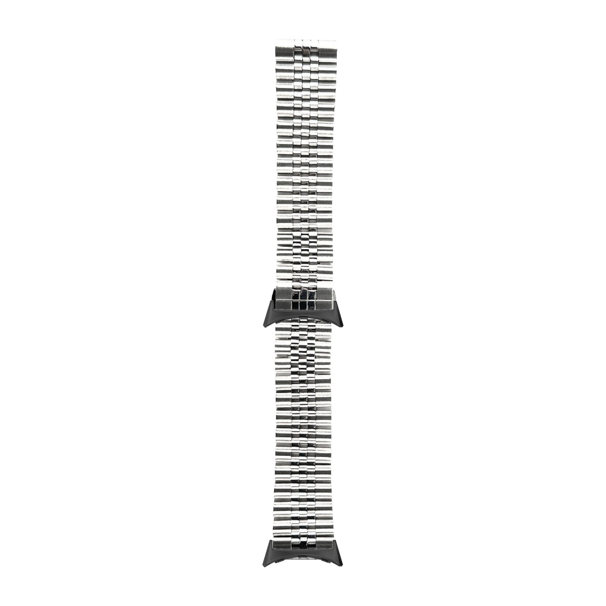 Jubilee Bracelet - Silver Black with Google Pixel Spring Bar Adapters - Wear Any 20mm Strap! for Pixel Watch 1-5 41mm