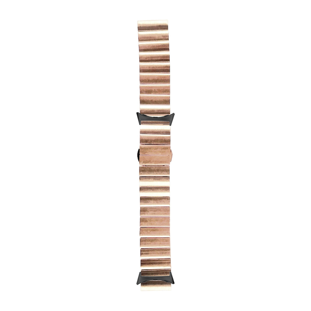 Steel Bracelet (Rose Gold) - Deployment Clasp 3 Black with Google Pixel Spring Bar Adapters - Wear Any 20mm Strap! for Pixel Watch 3-5 45mm