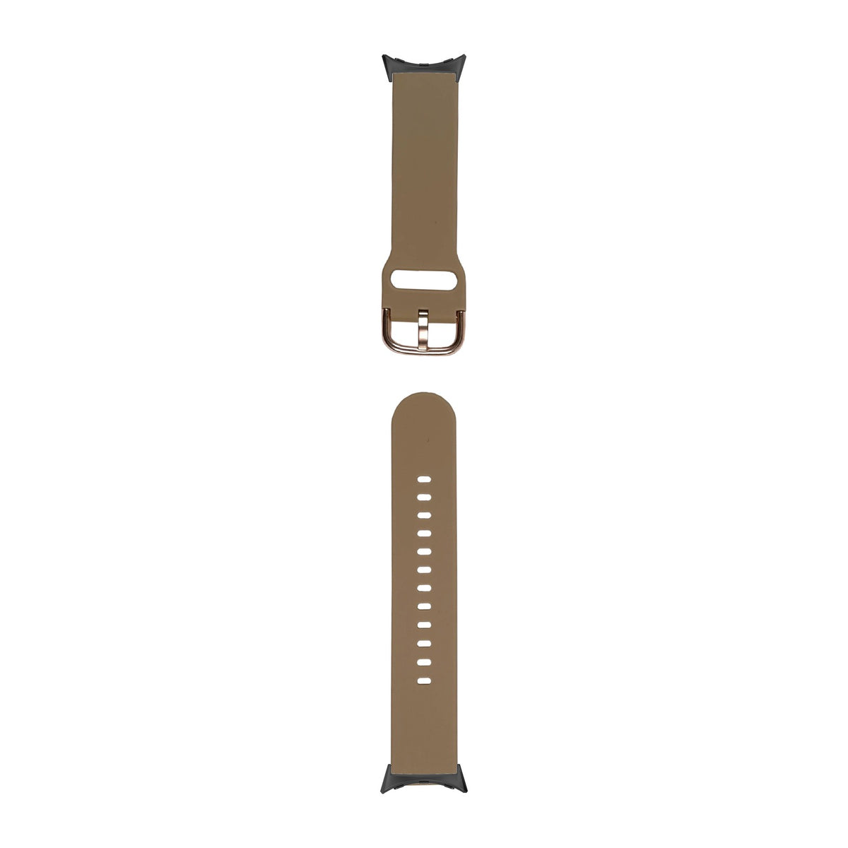 Flexi Silicone 6 Khaki Black with Google Pixel Spring Bar Adapters - Wear Any 20mm Strap! for Pixel Watch 1-5 41mm