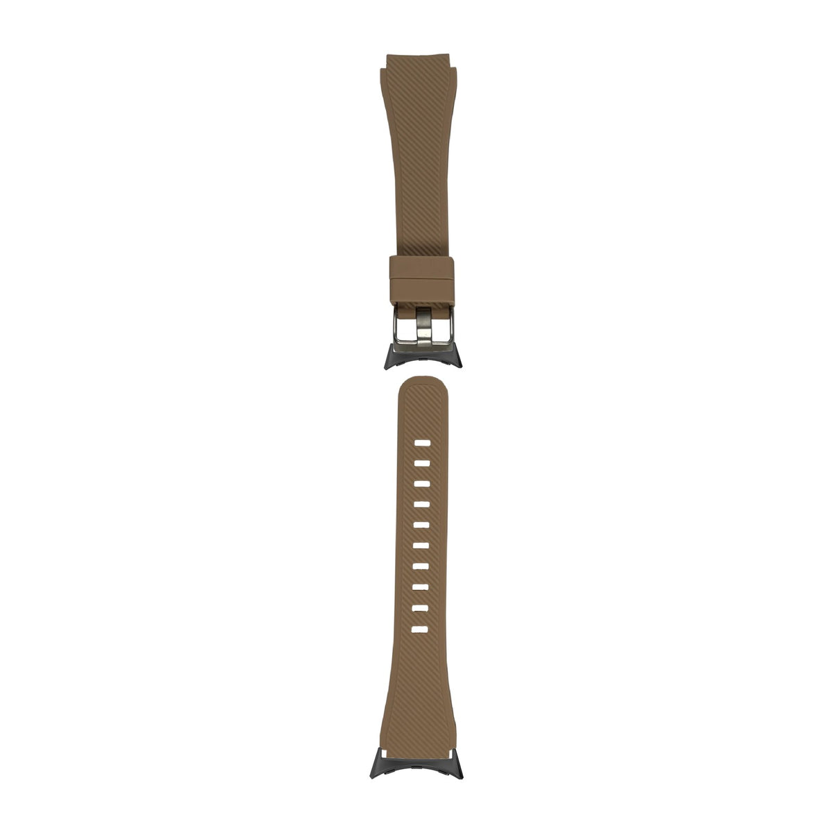 Flexi Silicone Tan Black with Google Pixel Spring Bar Adapters - Wear Any 20mm Strap! for Pixel Watch 1-5 41mm