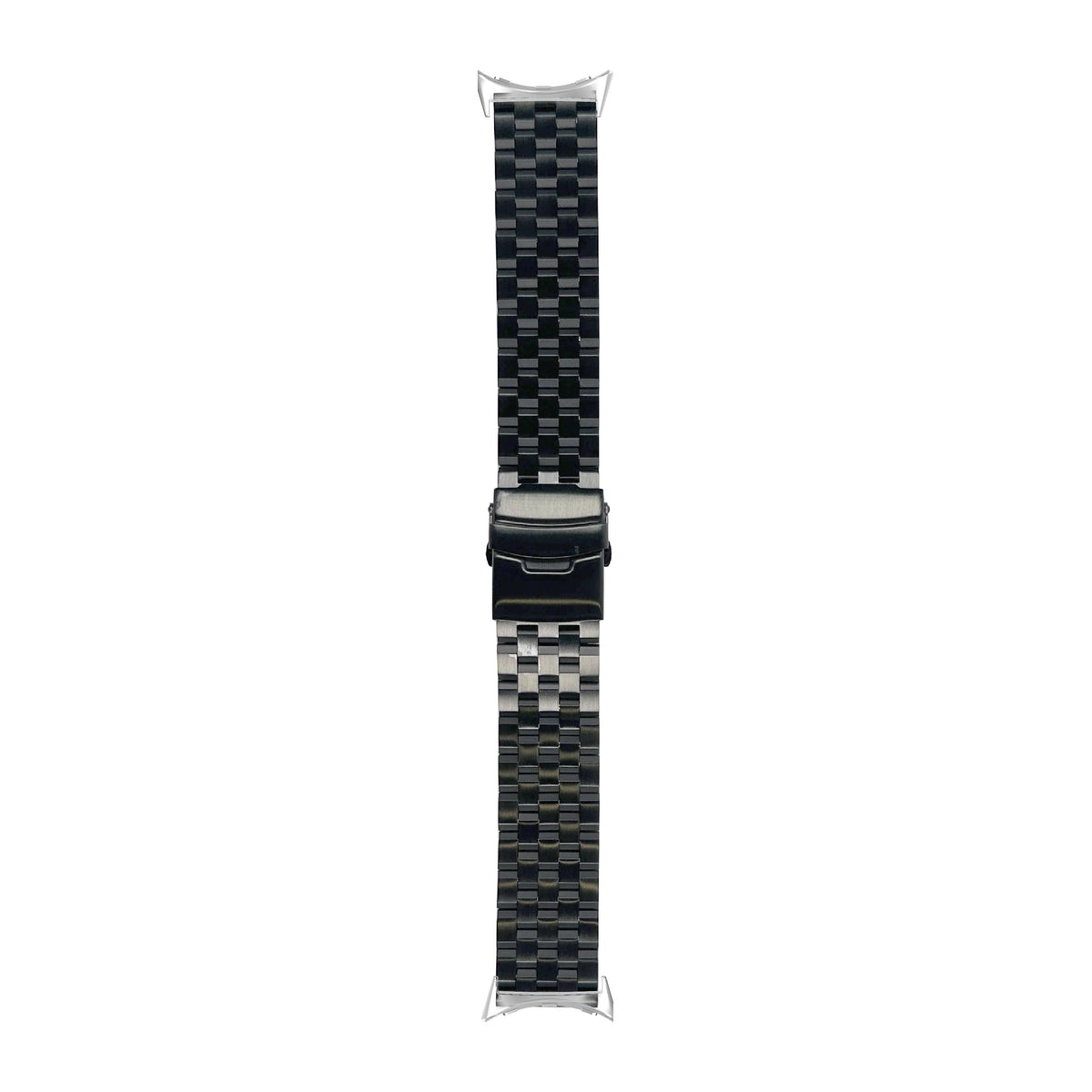 Engineer Bracelet - Folding Deployant Clasp - Black Silver with Google Pixel Spring Bar Adapters - Wear Any 20mm Strap! for Pixel Watch 1-5 41mm
