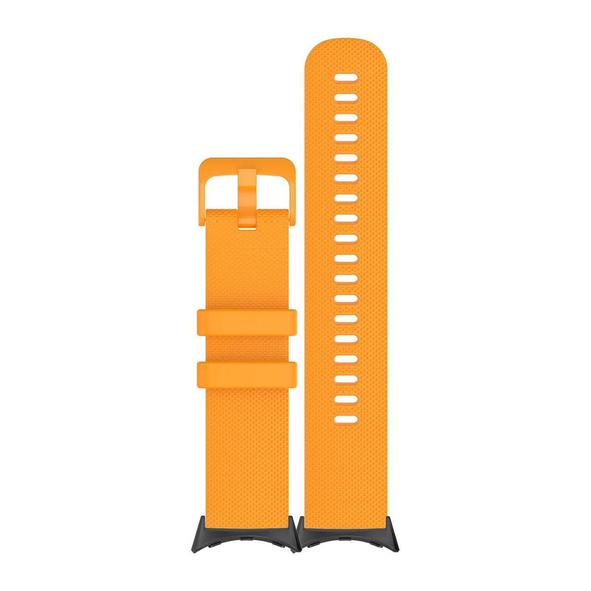 Classic Silicone Orange Matching Black with Google Pixel Spring Bar Adapters - Wear Any 20mm Strap! for Pixel Watch 3-5 45mm