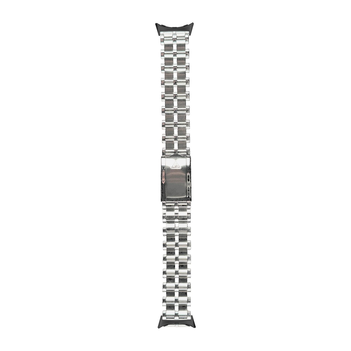 5-Row Beads of Rice Stainless Steel Watch Bracelet Black with Google Pixel Spring Bar Adapters - Wear Any 20mm Strap! for Pixel Watch 3-5 45mm