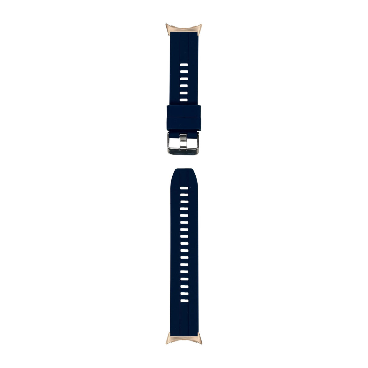 Flexi Silicone 2 Midnight Blue Rose Gold with Google Pixel Spring Bar Adapters - Wear Any 20mm Strap! for Pixel Watch 1-5 41mm