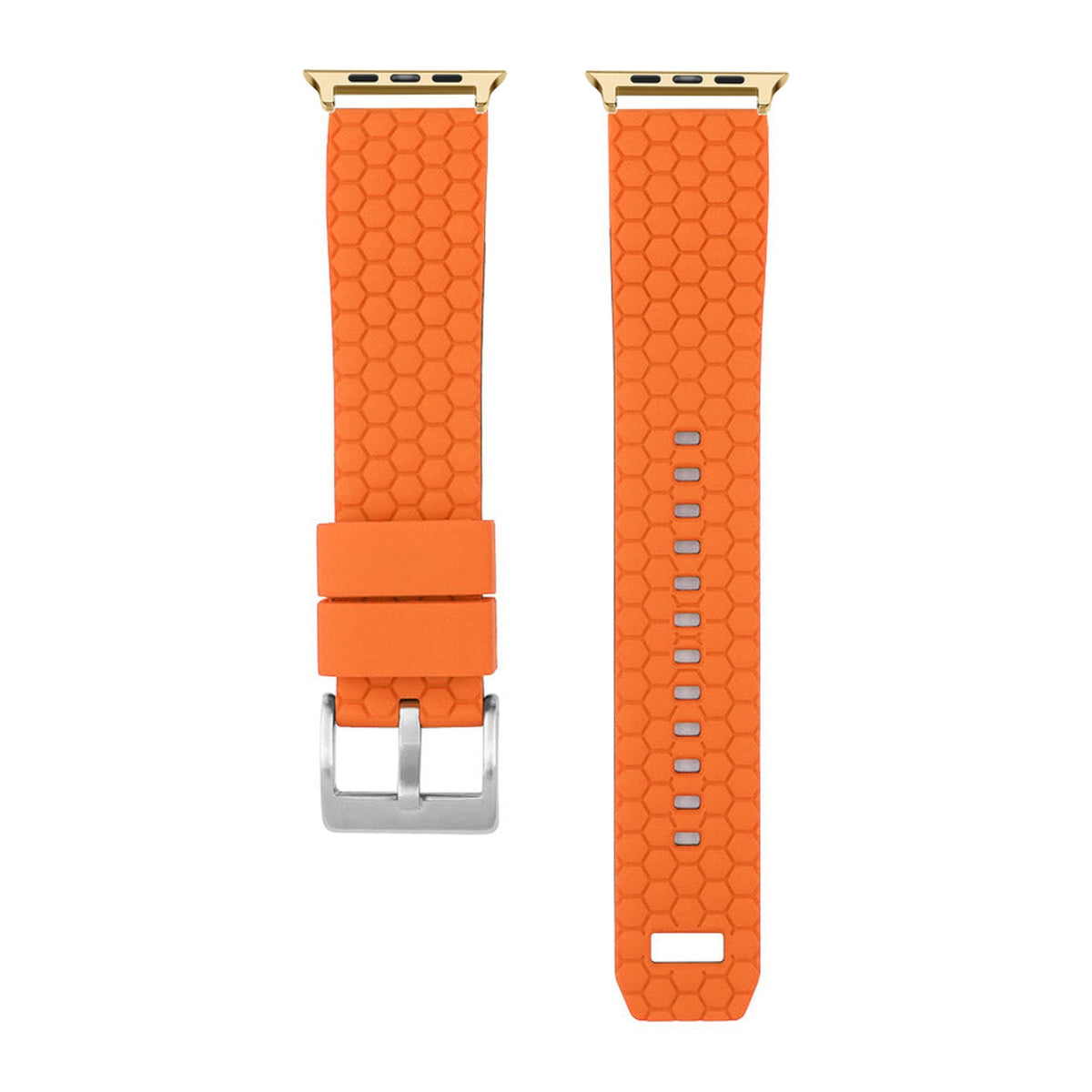 Hexagon Silicone Orange Gold with Connecters - Spring Bar Type for Apple Watch