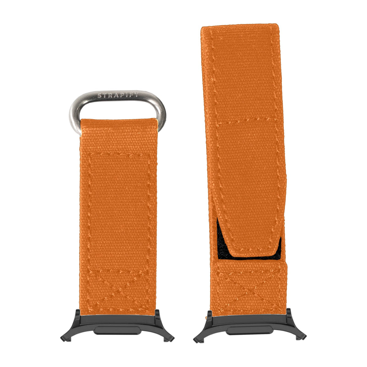Military Velcro - Orange for the Galaxy Watch 8, 9 and Ultra with adapter fitted