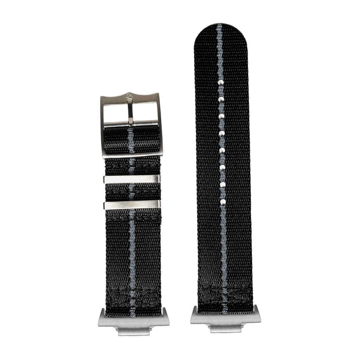 Supreme Militex - Black and Grey Stripe Silver with Strap Adapter for Tissot PRX 40