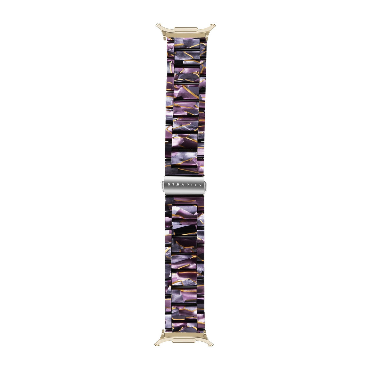 Crystalised Acetate - Eccentric Purple Gold with Strap Adapter for Galaxy Watch 8-9/Ultra
