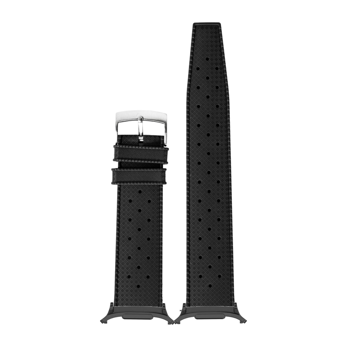 King Tropic FKM Rubber - Black for the Galaxy Watch 8, 9 and Ultra with adapter fitted
