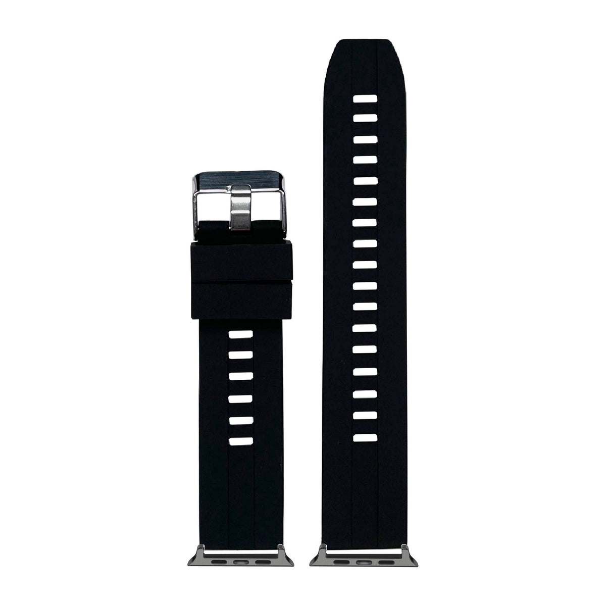 Flexi Silicone 2 Black Black with Connecters - Spring Bar Type for Apple Watch