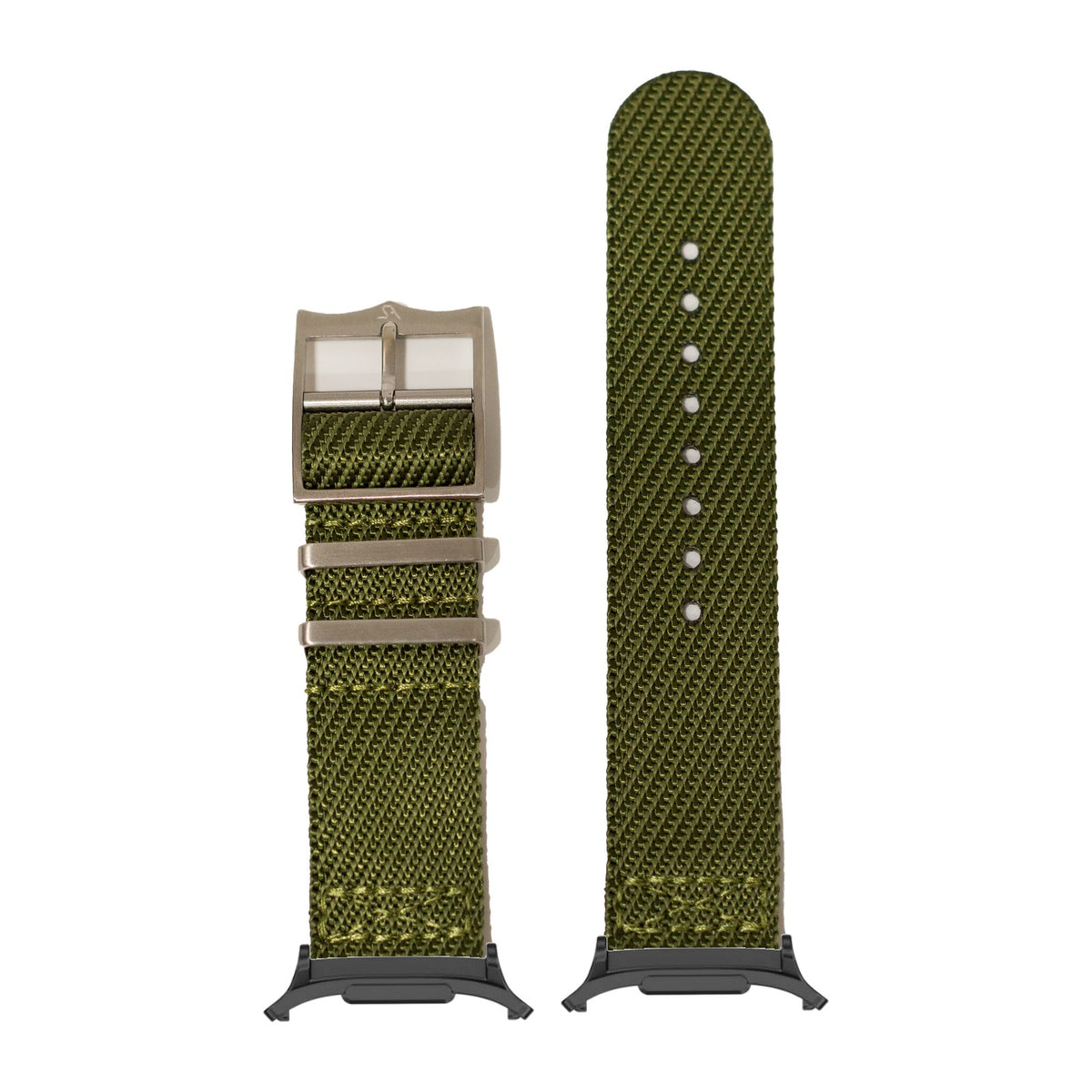 Cross Militex - Army Green for the Galaxy Watch 8, 9 and Ultra with adapter fitted