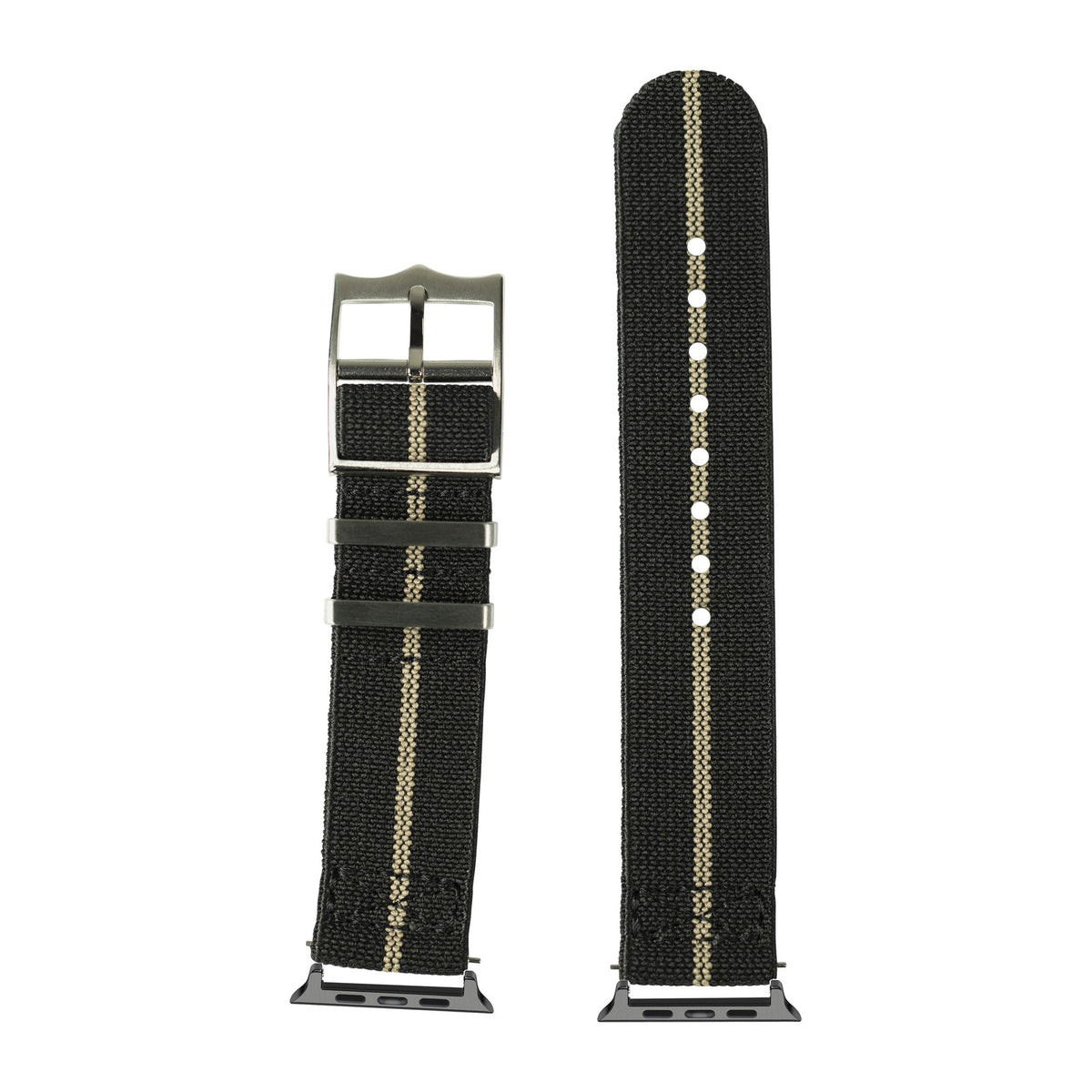 ElastoFlex - Black/Wheat Black with Connecters - Spring Bar Type for Apple Watch