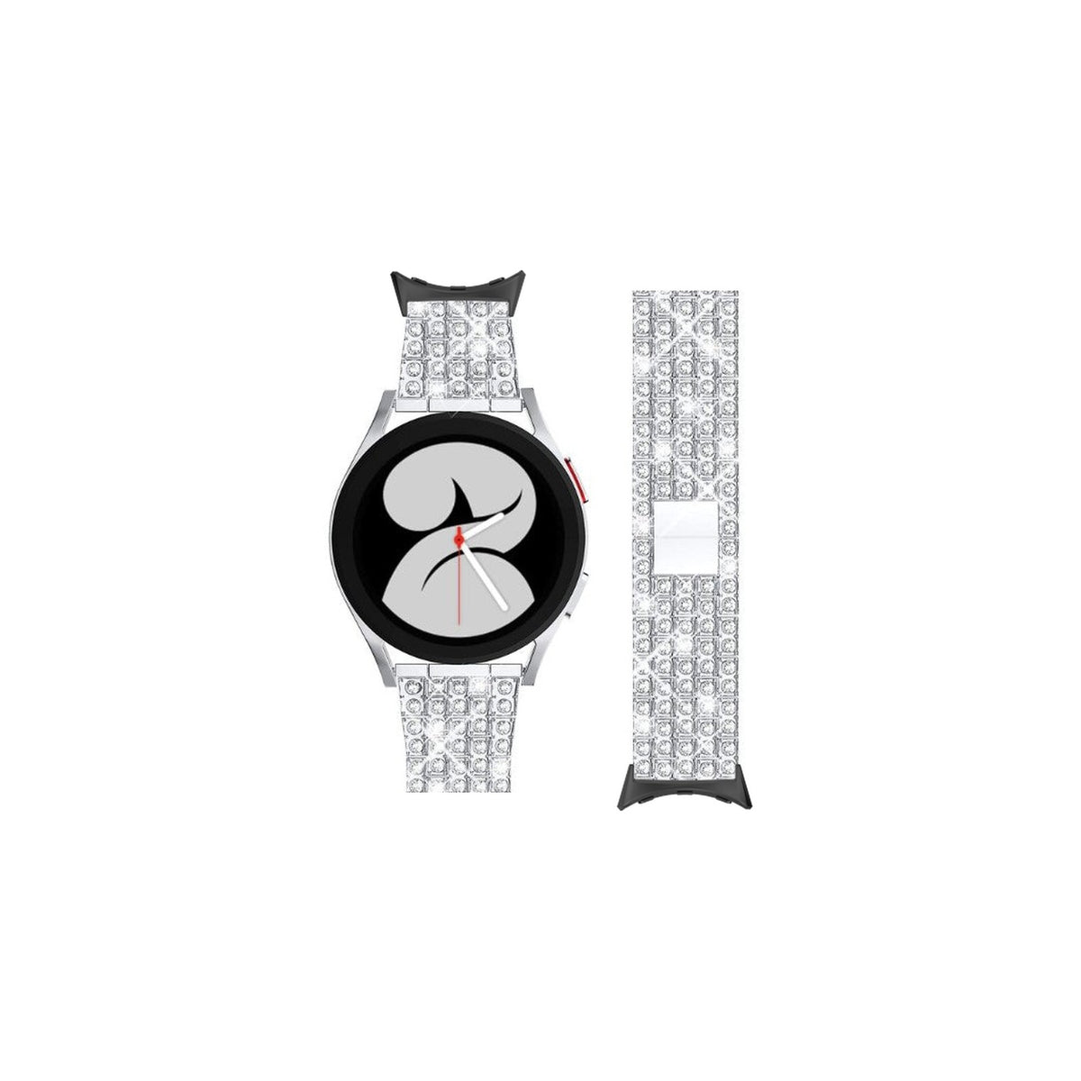 Shimmer Bracelet Silver Black with Google Pixel Spring Bar Adapters - Wear Any 20mm Strap! for Pixel Watch 3-5 45mm
