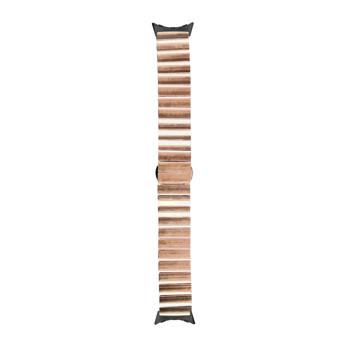 Steel Bracelet (Rose Gold) - Deployment Clasp 3 Black with Google Pixel Spring Bar Adapters - Wear Any 20mm Strap! for Pixel Watch 3-5 45mm
