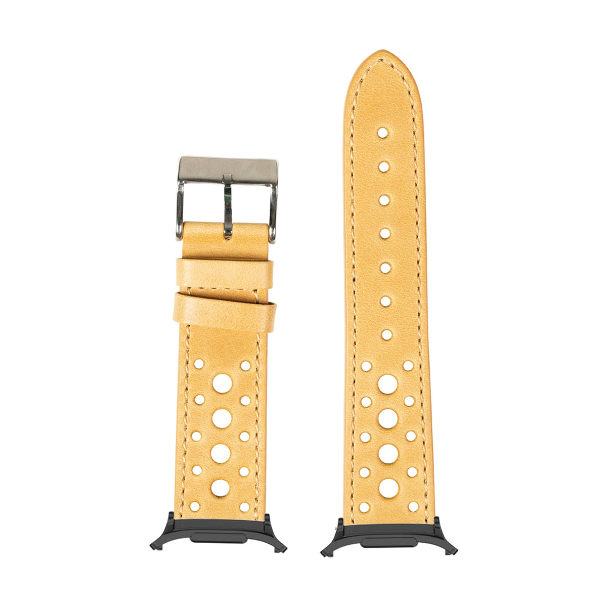 Leather - Daytona - Golden Brown for the Galaxy Watch 8, 9 and Ultra with adapter fitted