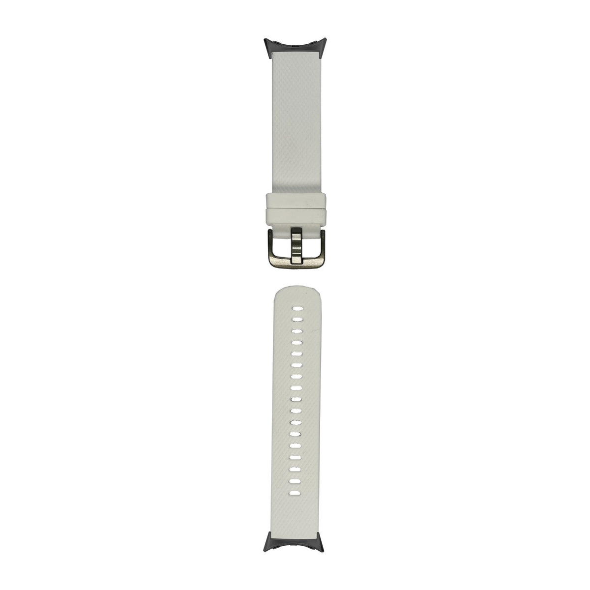 Original Silicone Small/Medium White with Google Pixel Spring Bar Adapters - Wear Any 20mm Strap! for Pixel Watch 3-5 45mm