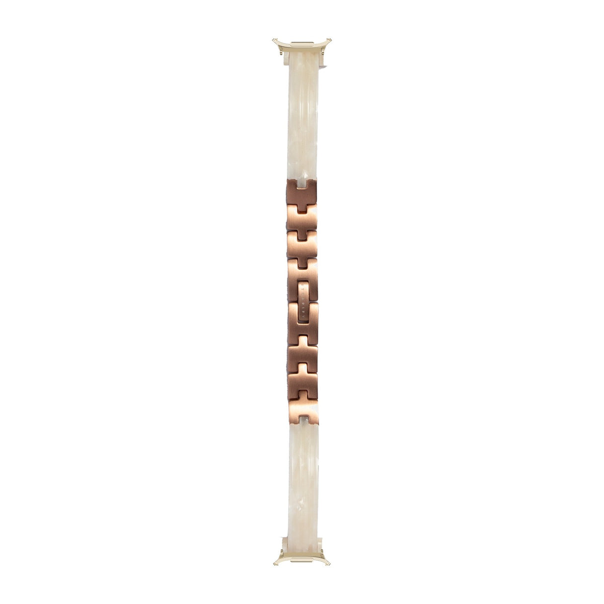 Acetate Bangle - White Pearl / Rose Gold Gold with Strap Adapter for Galaxy Watch 8-9/Ultra