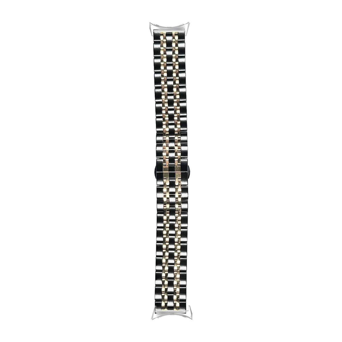 Steel Bracelet Deployant Clasp 2 - Black / Gold Silver with Google Pixel Spring Bar Adapters - Wear Any 20mm Strap! for Pixel Watch 1-5 41mm