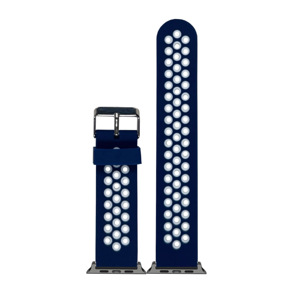 Flexi Sports Silicone Navy Blue/White Black with Connecters - Spring Bar Type for Apple Watch