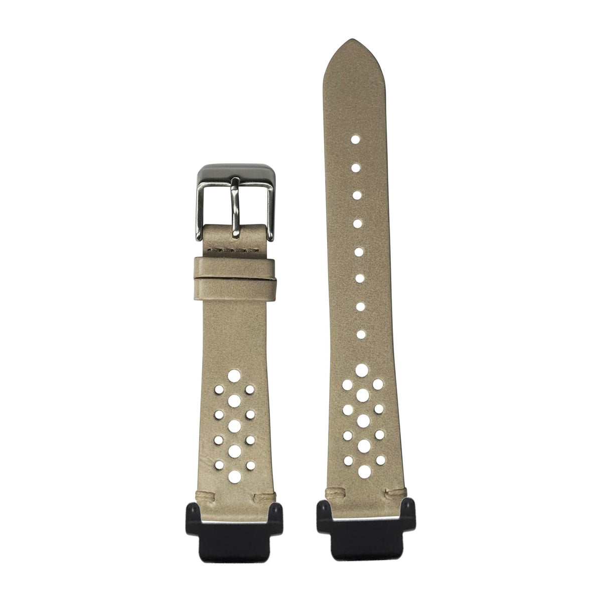 Vintage Rally Leather - Cream Black with Garmin Forerunner 220/ 230/ 235/ 620/ 630/ 735XT Strap Adapters for Garmin Forerunner 220/ 230/ 235/ 620/ 630/ 735XT