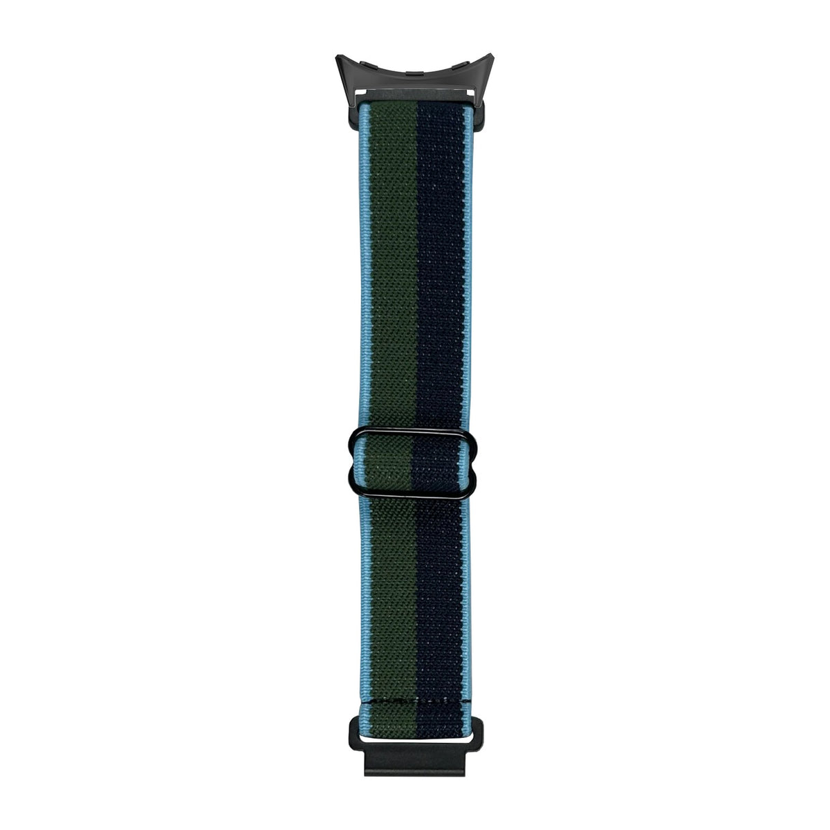 Weaved Elastic Loop Green / Blue with Google Pixel Spring Bar Adapters - Wear Any 20mm Strap! for Pixel Watch 1-5 41mm
