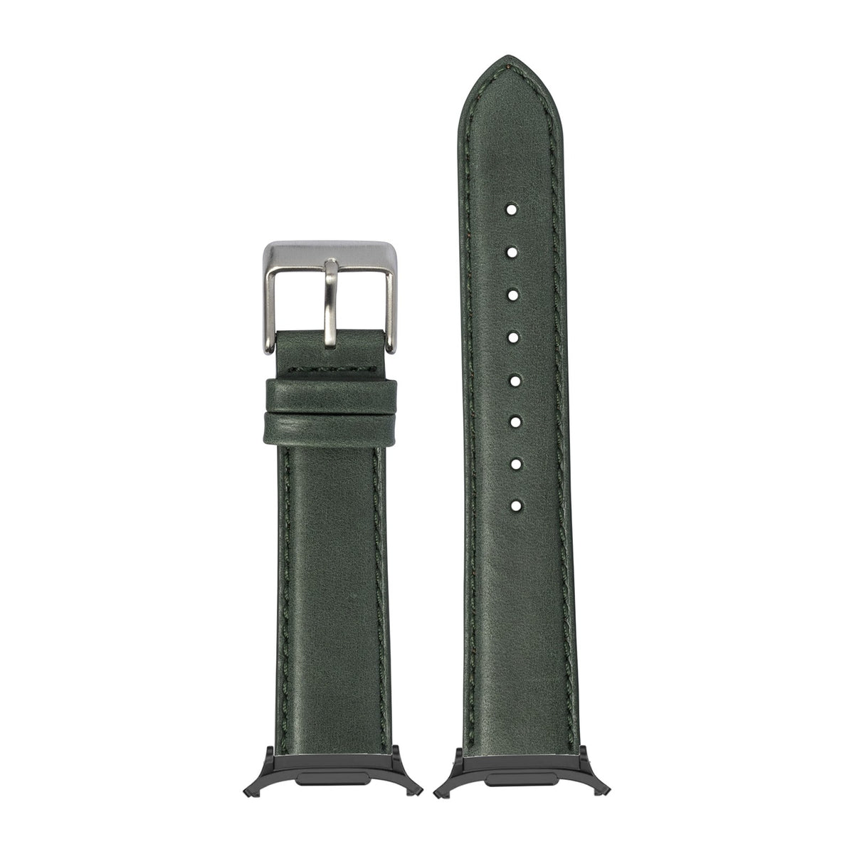 Padded Leather - Forest Green for the Galaxy Watch 8, 9 and Ultra with adapter fitted