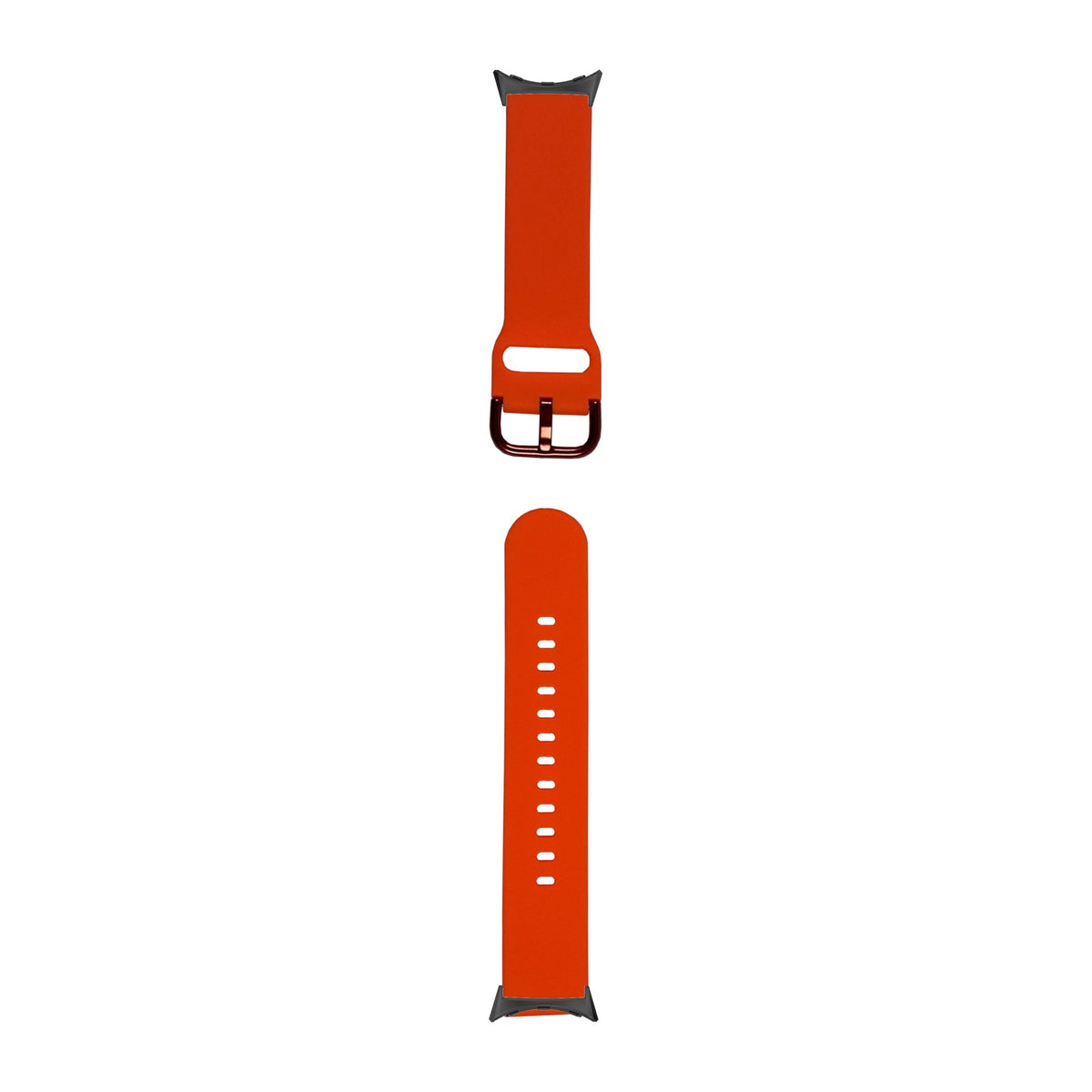 Flexi Silicone 6 Orange Black with Google Pixel Spring Bar Adapters - Wear Any 20mm Strap! for Pixel Watch 3-5 45mm