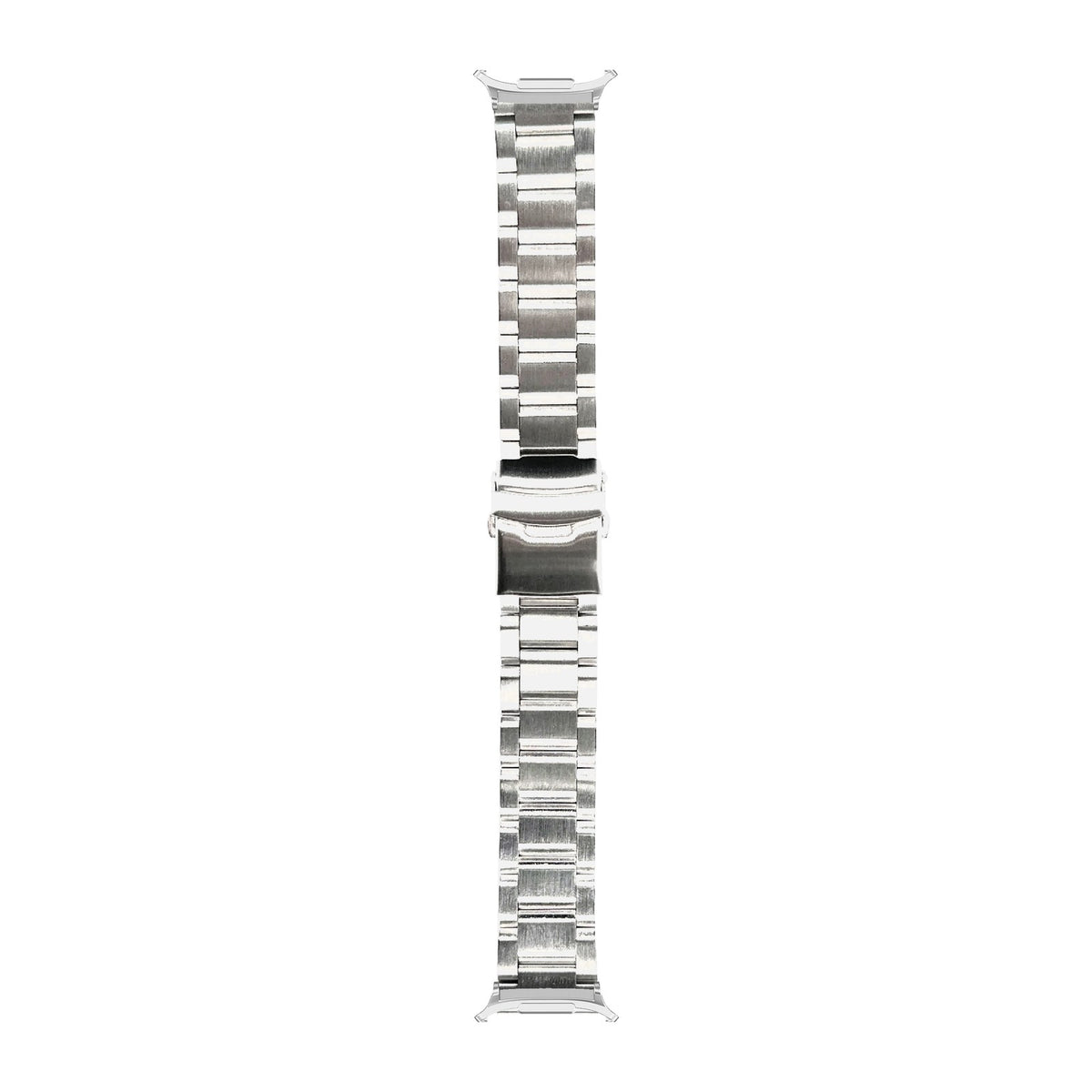 Steel Bracelet - Hex Link Silver Silver with Safety Deployant Clasp with Strap Adapter for Galaxy Watch 8-9/Ultra