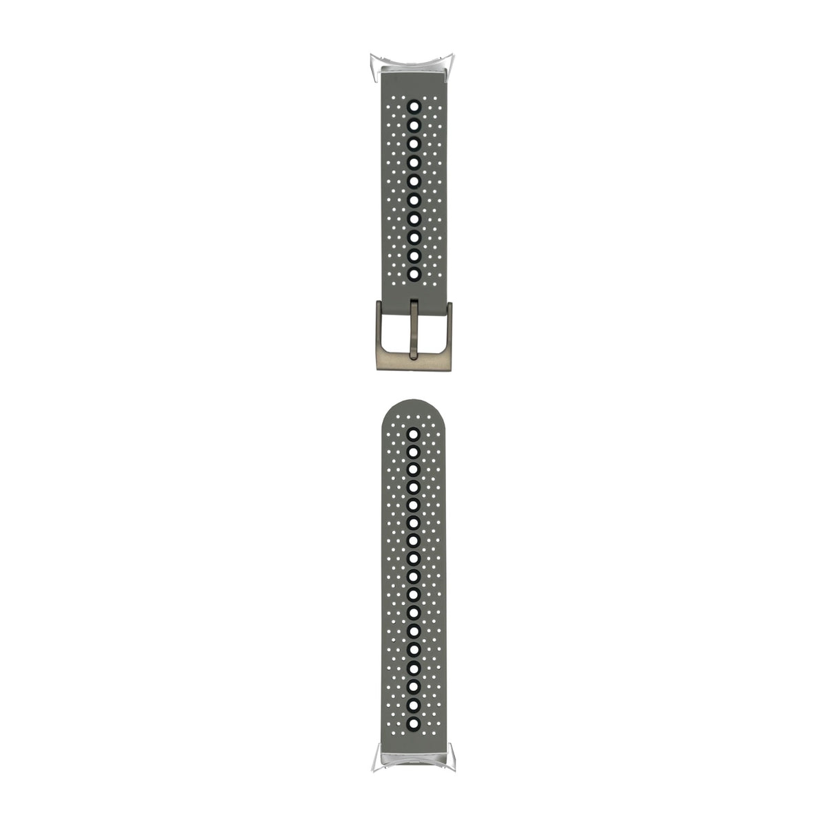 Flexi Sports Silicone 2 Grey Silver with Google Pixel Spring Bar Adapters - Wear Any 20mm Strap! for Pixel Watch 1-5 41mm